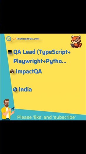 QA Lead (TypeScript+ Playwright+Python+.Net+JavaScript)