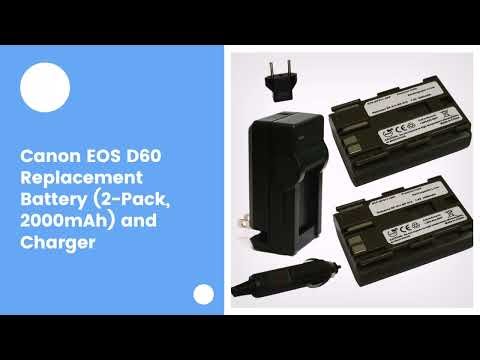 Canon EOS D60 Replacement Battery (2-Pack, 2000mAh) and Charger