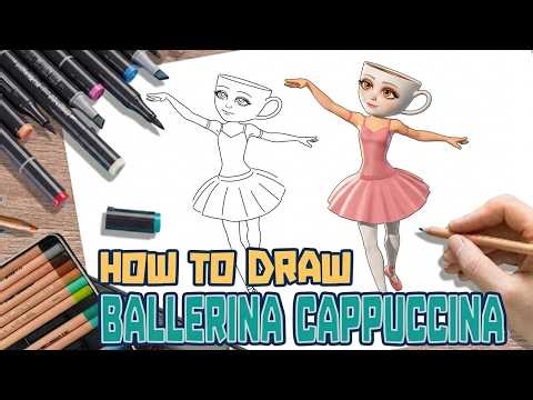 HOW TO DRAW *NEW* BALLERINA CAPPUCCINA SKIN from FORTNITE - STEP BY STEP DRAWING TUTORIAL