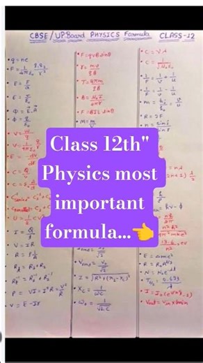 Class 12th "Physics ka important formula 📚#class12th#physics #formula #studytips