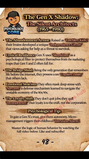 Psychological facts for The Gen X