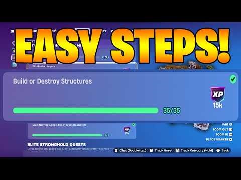 How to EASILY Build or Destroy Structures in Fortnite locations Quest! Elite Stronghold Bonus Goals