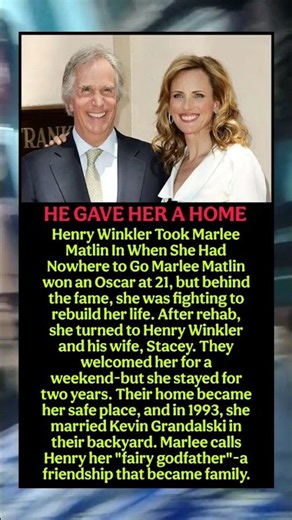 ❤️Henry Winkler Took Marlee Matlin In When She Had Nowhere to Go #shorts