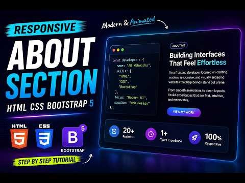 Build an Amazing About Section with HTML CSS & Bootstrap 5 | Modern Portfolio Website