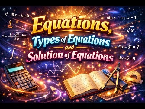 EQUATIONS , TYPES OF EQUATIONS AND SOLUTION OF EQUATIONS