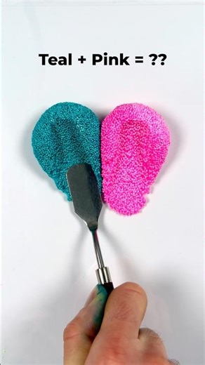 Squish + Crunch + ? #colormixing #oddlysatisfying #guessthecolor #asmrart