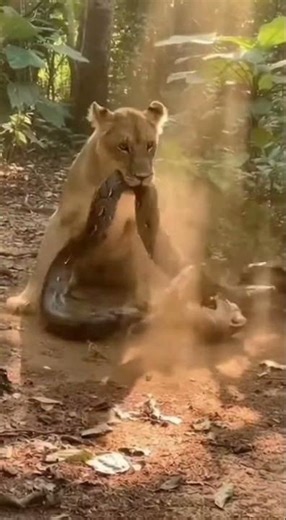 Mother Lioness Fights Giant Python to Save Her Cub 🦁🐍 | Heart-Stopping Moment