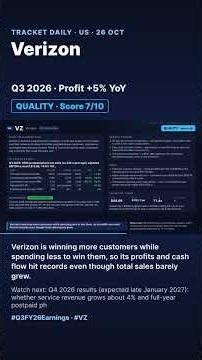 Verizon Q3 2026 Results: Profit +5% YoY | Quality Results? #Shorts