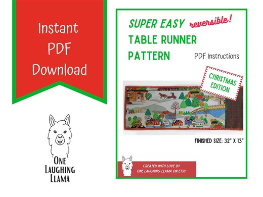 Christmas Table Runner Pattern | PDF Digital Download | Easy Holiday Sewing Project | Modern Quilt Design | Fun Winter Weekend Project - Etsy Australia