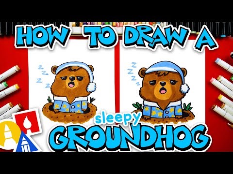 How To Draw A Sleepy Groundhog