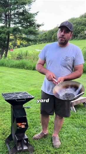 Shrimp fried rice on the rocket stove. How would you do it? #chiassonsmoke #cookingoutside #husbandandwife #rocketstove
