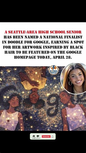 🎨 BLACK HAIR ON GOOGLE’S HOMEPAGE (High School Senior Wins National Finalist) #doodle #blackhair