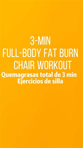 Chair exercises can assist with proper form and promote fat burning.(Los ejercicios con silla pueden ayudar a mantener la postura correcta y promover la quema de grasa.) #fullbodyworkout #HomeWorkout #fitnessmotivaton #cardio #chairworkout