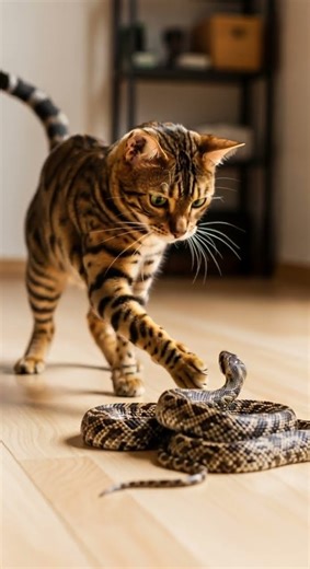 Shocking! Cat faces snake again, who's really winning this battle #cats #snakes #wildlife