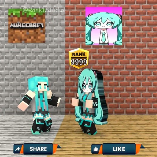 Hatsune Miku Minecraft vs Sprunki Hatsune Miku – Singing Challenge to Get Rank 9999! 👍