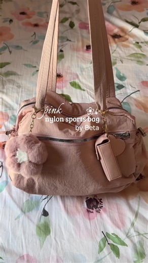 spacious pink sports bag by @BETA Wallets.PH 🌸✨💫 #totebag #sportsbag #shoulderbag #nylonsportsbag #koreanbag