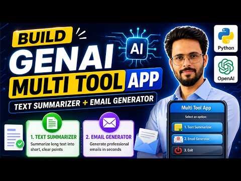 👉 Build GenAI Multi Tool App | Text Summarizer + Email Generator (Python + OpenAI)