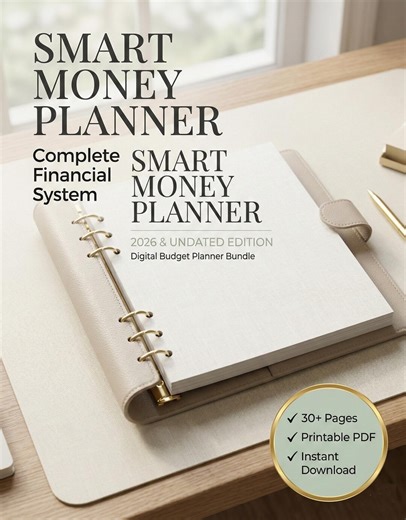 Smart Money Planner Printable PDF | Budget Planner Bundle | Monthly Budget Tracker | Debt & Savings Tracker | 52 Week Challenge - Etsy