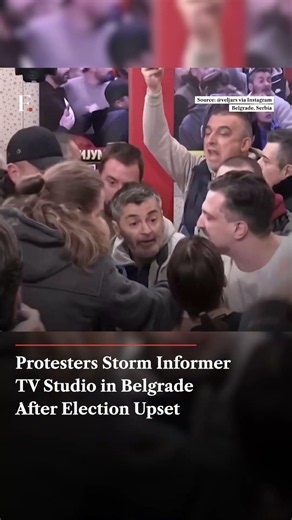 Serbia Protesters Storm Informer TV Studio After Vucic’s Election Defeat