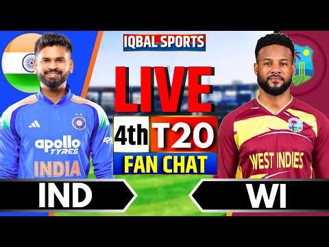 🔴India vs West Indies 4th T20 Match LIVE | IND vs WI Live Score & Commentary | Iqbal Sports Fan Chat