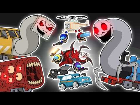 Cursed Thomas vs CHOO CHOO CHARLES & GHOSTBUSTERS COMPLETE EDITION PART A+B I AMONG US ANIMATION