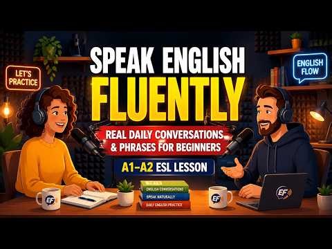 Speak English Fluently: Real Daily Conversations & Phrases for Beginners (A1-A2 ESL Lesson)