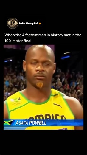 Inside History Hub on Instagram: "The men’s 100m final at the London 2012 Olympics was one of the fastest races ever run. Usain Bolt defended his Olympic title with an incredible 9.63 seconds, just short of his own world record. Yohan Blake took silver in 9.75 — the fastest Olympic silver medal time ever — while Justin Gatlin claimed bronze with 9.79. Even fourth-place finisher Tyson Gay ran a blistering 9.80. Just before the start, a bottle was thrown toward the track, but it didn’t affect the 