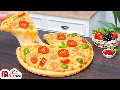 😋 So Cheesy Mini Homemade Pizza Hut BBQ Chicken Pizza Recipe | ASMR Cooking Mini Food