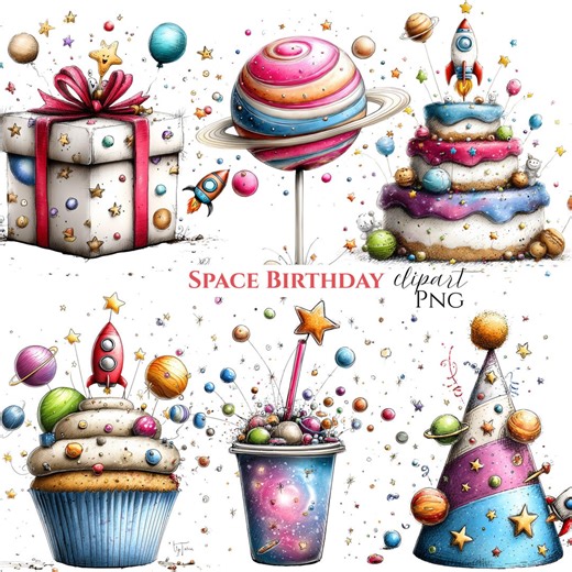 Space Birthday Clipart Bundle, Watercolor Space Party, Rocket Astronaut Stars Planets Alien Clip Art, Galaxy Birthday Party Decor (30 PNG) - Etsy