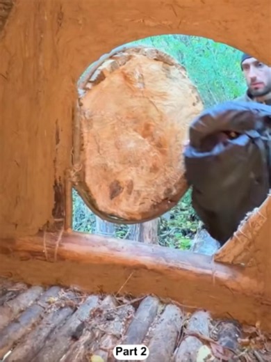 Survival Shelter on a Fallen Tree — Warm, Cozy Bushcraft Build