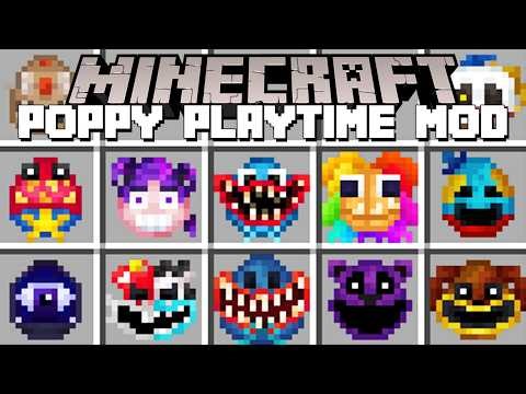 Minecraft POPPY PLAYTIME MOD / HUGGY WUGGY, LILY LOVEBRAIDS, PROTOTYPE AND MORE! (Minecraft Mods)
