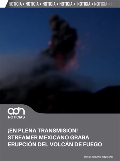 ¡La naturaleza sorprendió en plena transmisión! El creador de contenido Adriano Zendejas, conocido como “Maestro Shifu”, captó en vivo el momento en que el Volcán de Fuego, en Guatemala, registró una explosión mientras él ascendía por el Acatenango. ¿Te imaginas estar ahí justo en ese momento? #volcan #guatemala #naturaleza #viral #adnnoticias