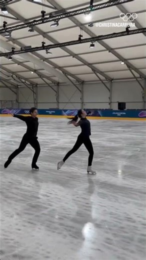 Their last practice on Olympic ice 🥹 #MilanFigureSkating
