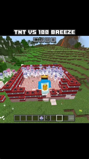 100 TNT VS breeze 🤯💀 #minecraft #minecraftpe #explosion #tnt #viralvideo #viralshorts #viral