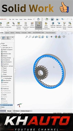 🔥 SOLIDWORKS Gear Mechanism Animation | Amazing Design! #shorts