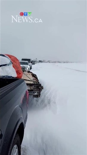 Vehicles stranded on Highway 63 by snowstorm