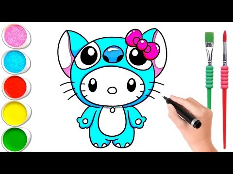 Hello Kitty Alien 👽 Drawing, Painting, Coloring for Kids and Toddlers