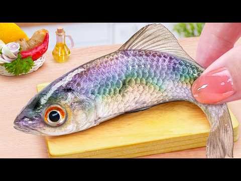 Recipes for Seafood Lover 🐟 How To Cook Miniature Fried Fish & Baked Potatoes 🥔 Tina Mini Cooking