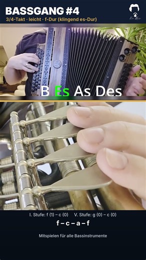 Bassgang #4 zum Mitspielen – 3/4-Takt leicht in f-Dur #shorts