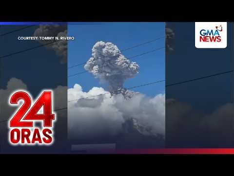 Alert Level 3, itinaas sa Bulkang Mayon kasunod ng moderately explosive eruption | 24 Oras