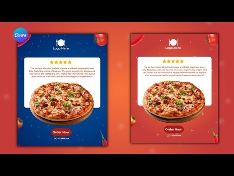 How to Design Pizza Poster in Canva Mobile | Food Poster Design Tutorial (Beginner Friendly