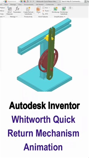 Whitworth Quick Return Mechanism | Autodesk Inventor #AutodeskInventor #QuickReturnMechanism