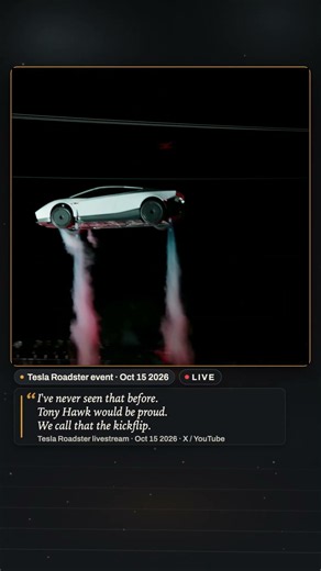 Tesla Roadster Just Did a Kickflip in Mid-Air