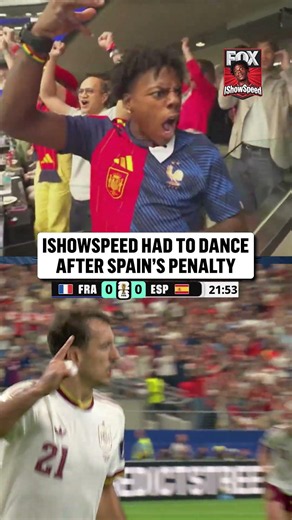 ​@IShowSpeed starting doing the Salsa as Spain scored first 🕺