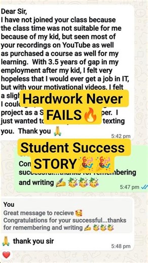 Hardwork Never FAILS🔥 Student Success STORY🎉🎉 #servicenow #skfacts
