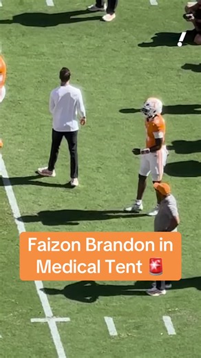 Tennessee QB Faizon Brandon went down with an apparent upper body injury in the first half vs. Texas. He was anle to walk off under his own power to the medical tent. #govols #tennessee #volunteers #collegefootball #update