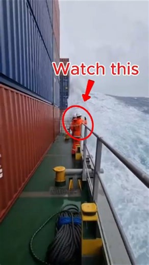 Monster Wave Slams Container Ship Crew Captures Terrifying Storm at Sea!
