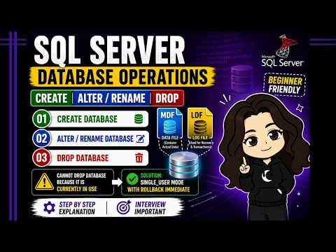 SQL Server Database Operations Tutorial | Create, Rename & Drop Database | MDF & LDF Explained