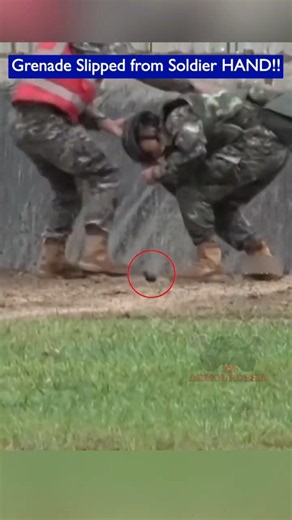 Live Grenade Drops at Soldier's Feet During Training