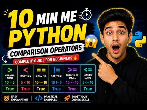 👉 Python Comparison Operators in 10 Minutes 😱 | Complete Beginner Guide 🔥